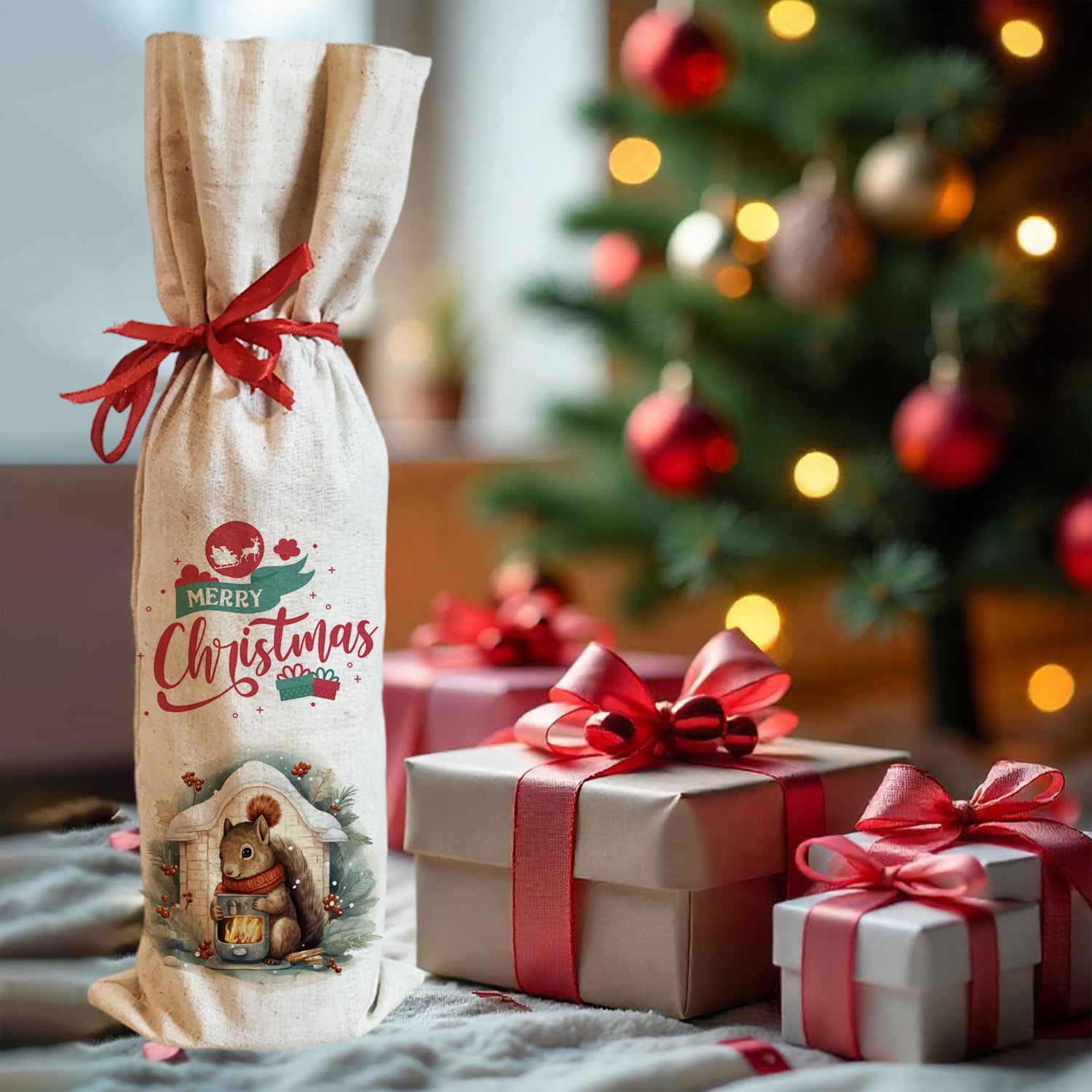 Premium Christmas Printed Potli Bag