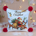 Premium Christmas Printed Cushion Cover with Santa & Reindeer