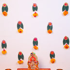 Divine Floral Mandir Backdrop – Handcrafted Ethnic Wall Decor & Pooja Room Background Set