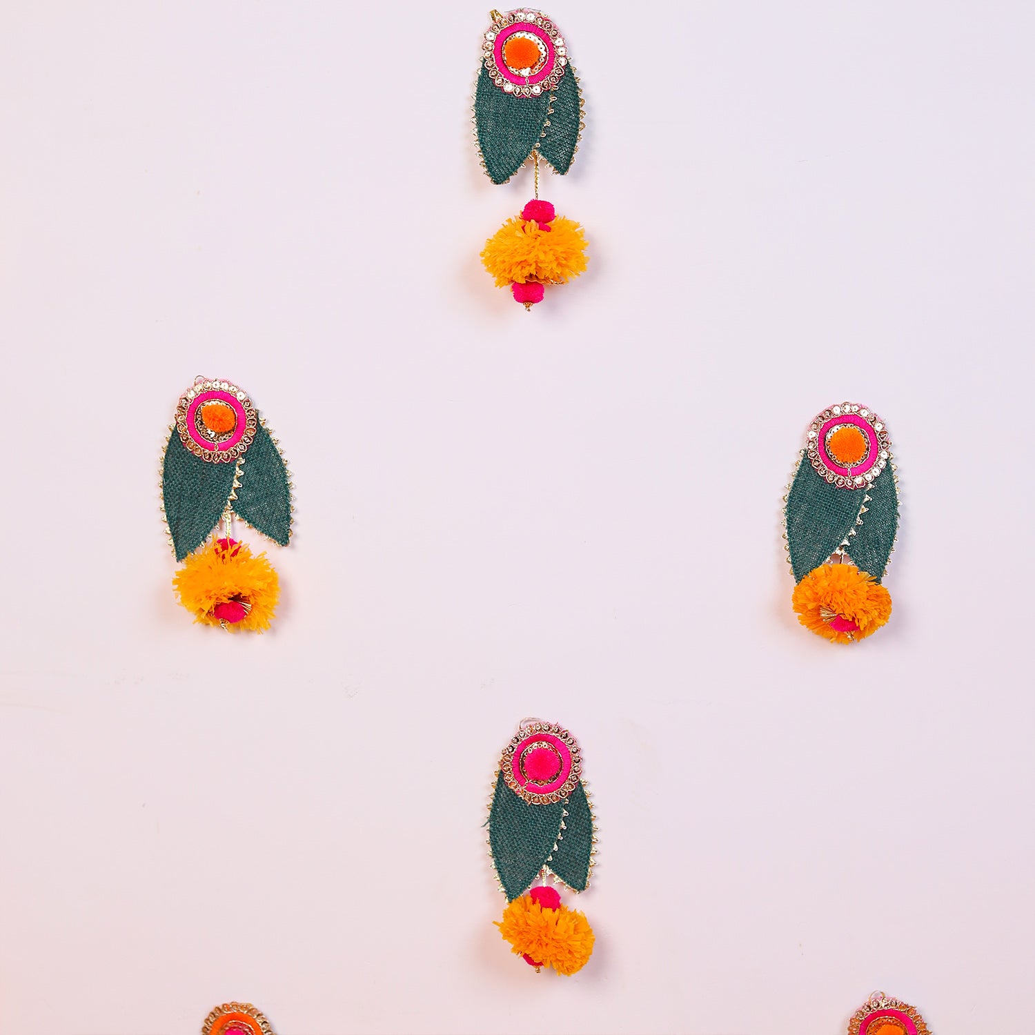 Divine Floral Mandir Backdrop – Handcrafted Ethnic Wall Decor & Pooja Room Background Set