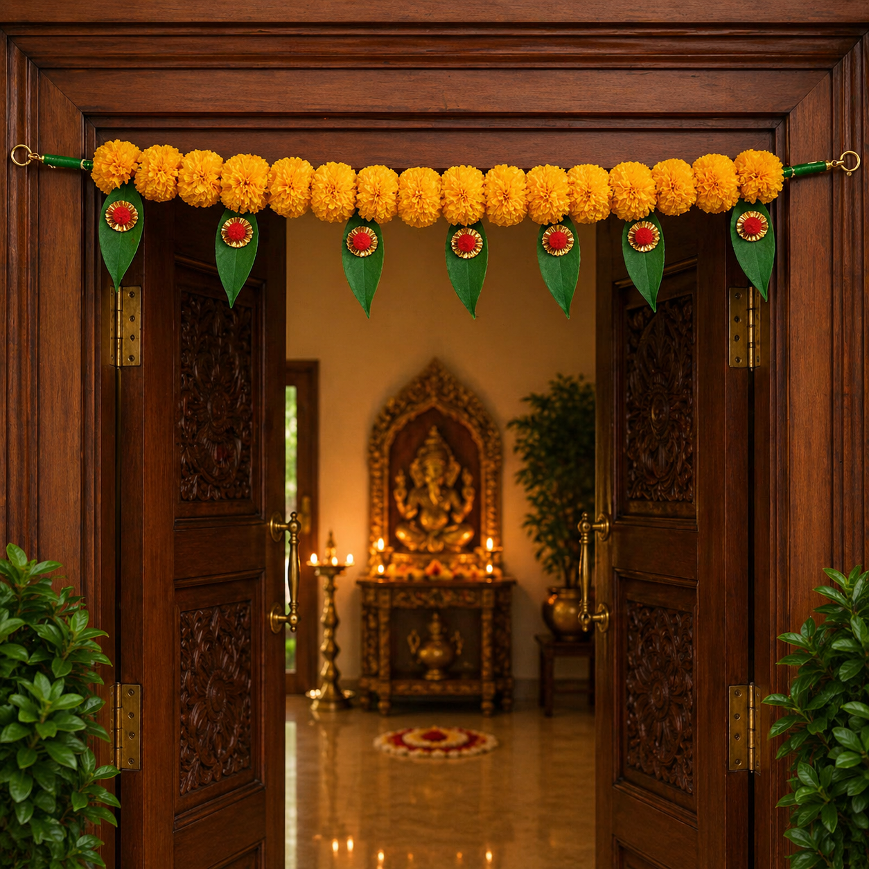 Festive Marigold & Leaf Toran