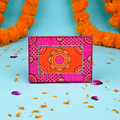 Hand-Painted Small Wooden Rani MDF Chowki – Artisanal Pink Mandala Puja Bajot for Home Decor