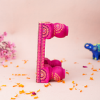 Hand-Painted Small Square Wooden Rani MDF Chowki – 6 x 6 Artisanal Pink Mandala Puja Bajot for Home Decor