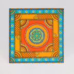 Hand-Painted Wooden MDF Chowki – Artisanal Firozi Blue Mandala Puja Bajot for Home Decor & Rituals