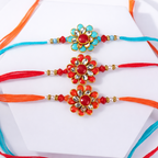 Designer Flower Rakhi - Pack of 3