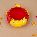 Hand-Painted Terracotta Red Fish Tealight Holder – Artisanal Home Decor & Festive Gift