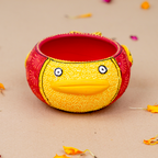 Hand-Painted Terracotta Red Fish Tealight Holder – Artisanal Home Decor & Festive Gift