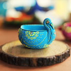 Hand-Painted Terracotta Animal Tealight Set – Artisanal 4-Piece Festive Home Decor Gift Box