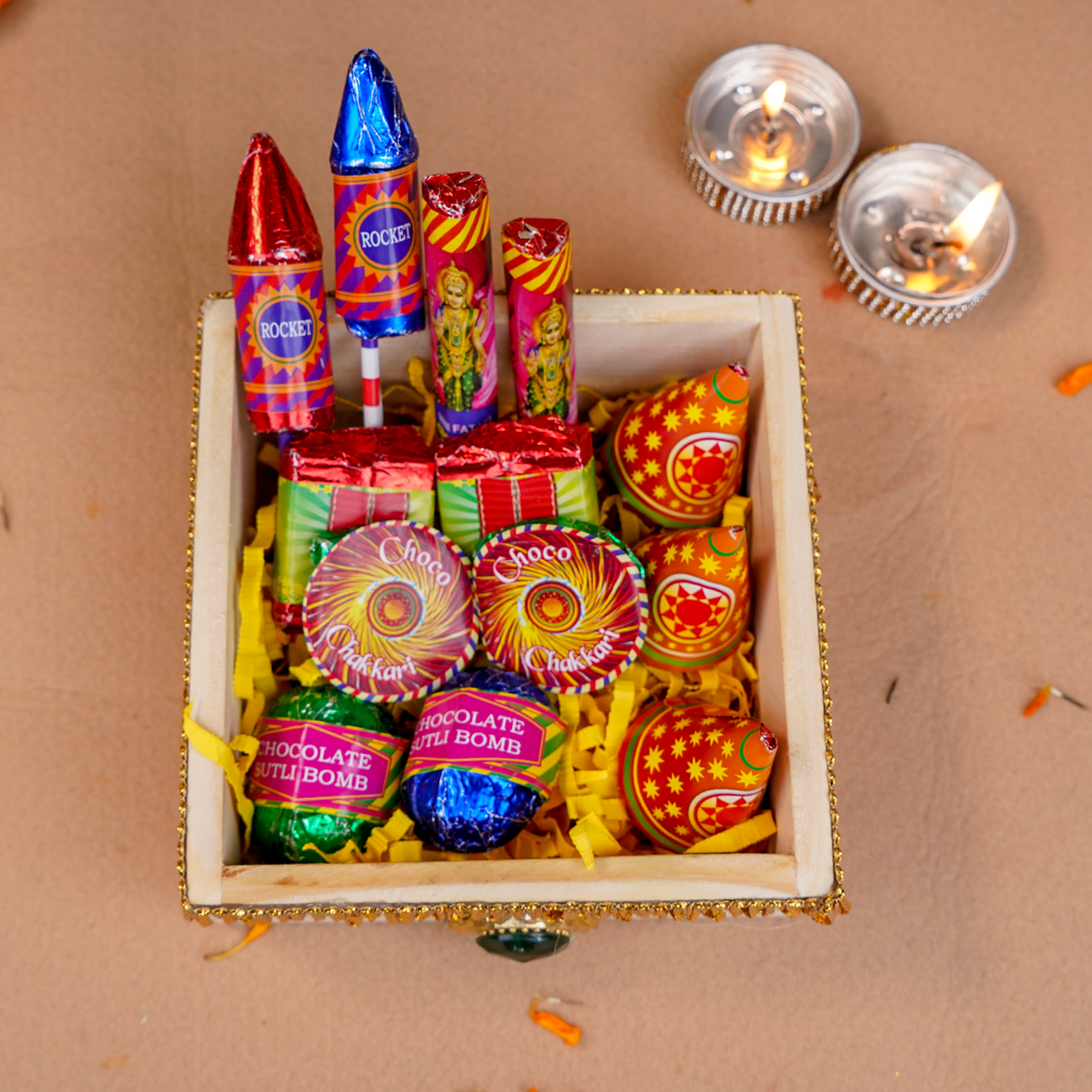 Premium Diwali Firecracker-Shaped Chocolate Gift Hamper