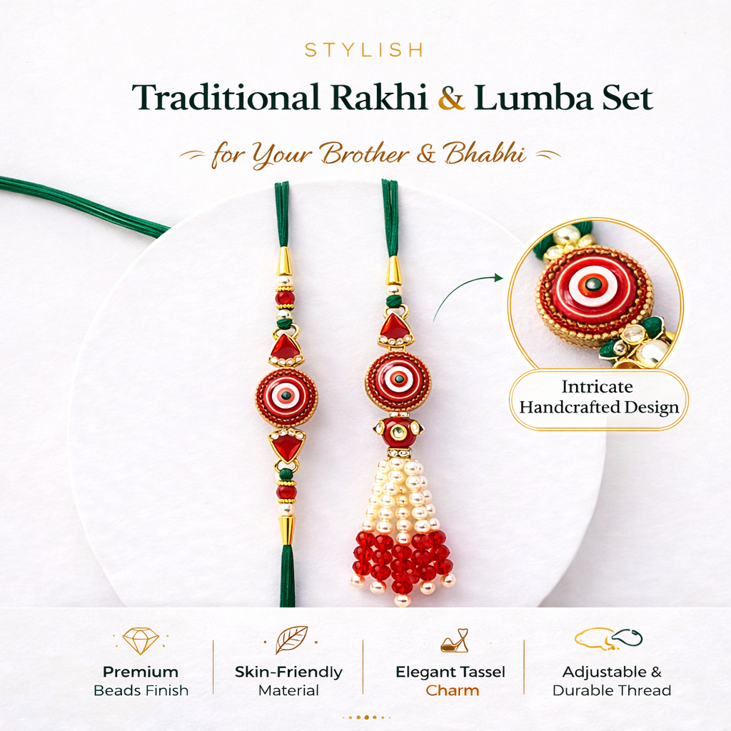 Red Evil Eye Protection Bhaiya Bhabhi Rakhi