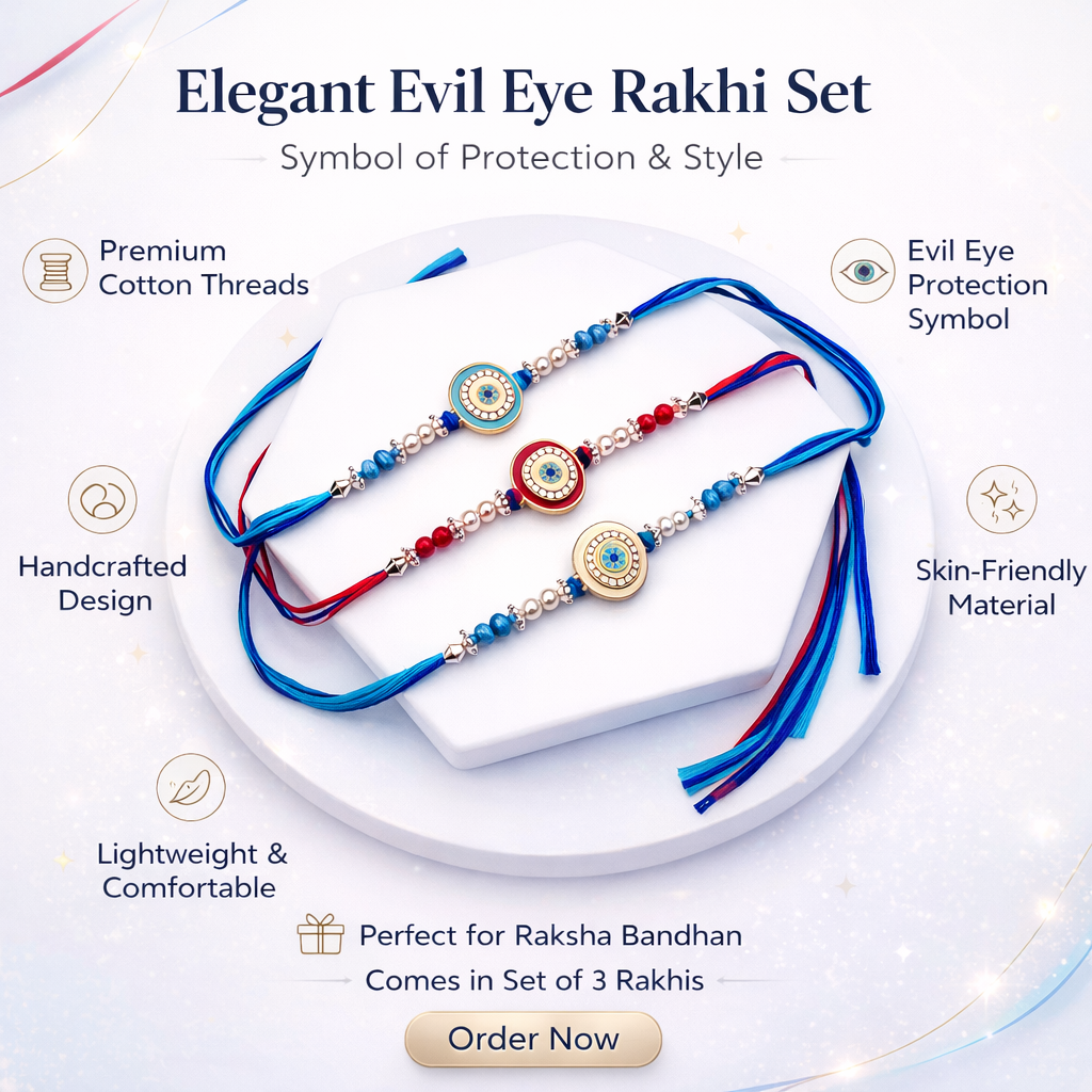 Evil Eye Bead Rakhi(Pack of 3)