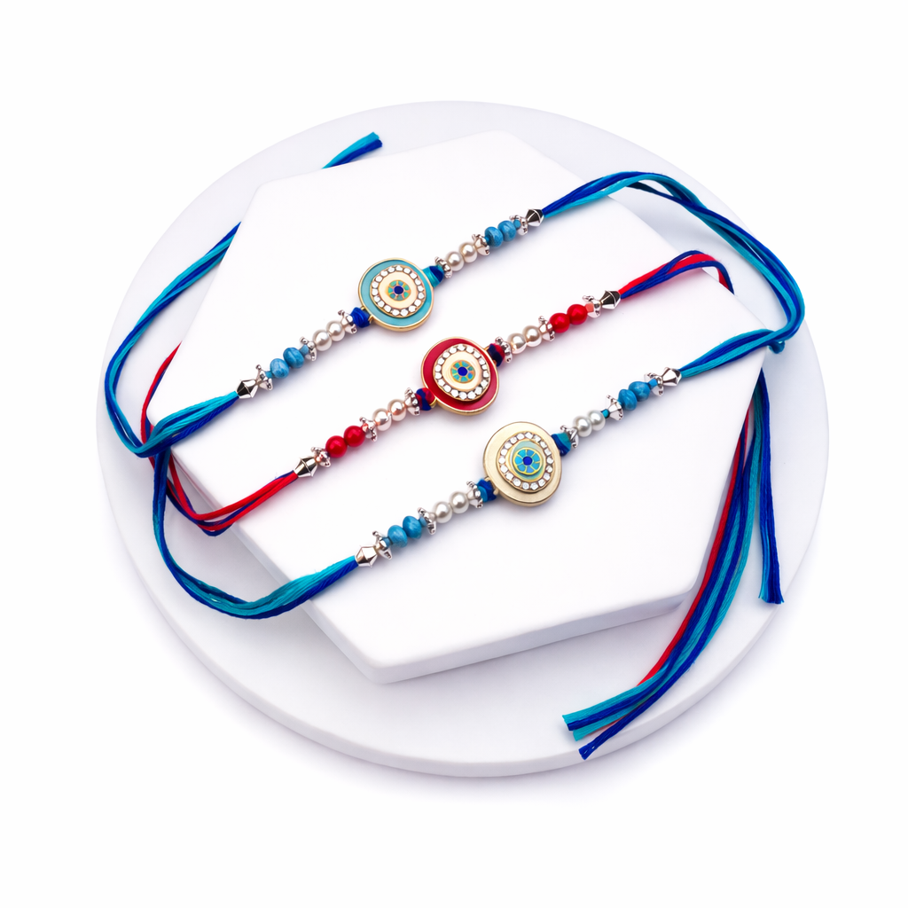Evil Eye Bead Rakhi(Pack of 3)