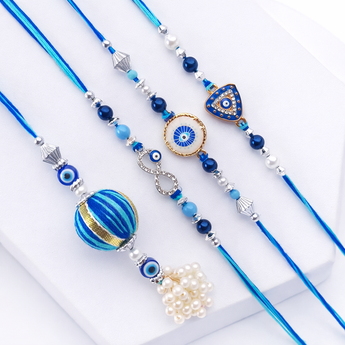 Assorted Evil Eye Designer Rakhi Set of 4
