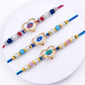 Heart Dial Evil Eye Designer Rakhi Set of 3