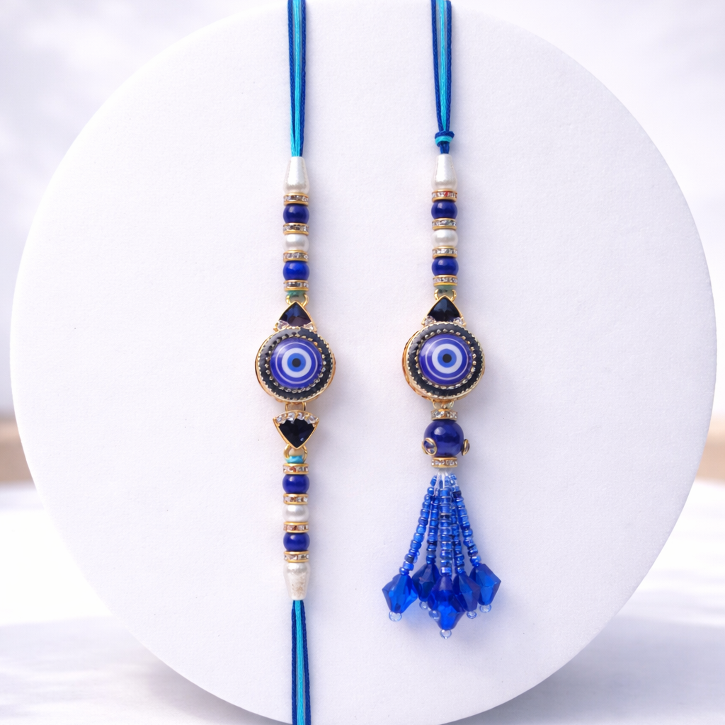 Evil Eye Bhai-Bhabhi Rakhi Lumba Set