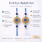 Gold-Wired Evil Eye Bhai-Bhabhi Rakhi Set
