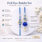 Blue Evil Eye Protection Bhaiya Bhabhi Rakhi