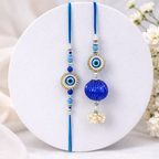 Blue Evil Eye Protection Bhaiya Bhabhi Rakhi