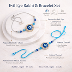 Blue Evil Eye Bhaiya Bhabhi Bracelet Set