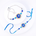 Blue Evil Eye Bhaiya Bhabhi Bracelet Set
