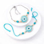 Turquoise Evil Eye Bhaiya Bhabhi Bracelet Set