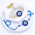 Evil Eye Pearl Bhaiya Bhabhi Rakhi Bracelet Set
