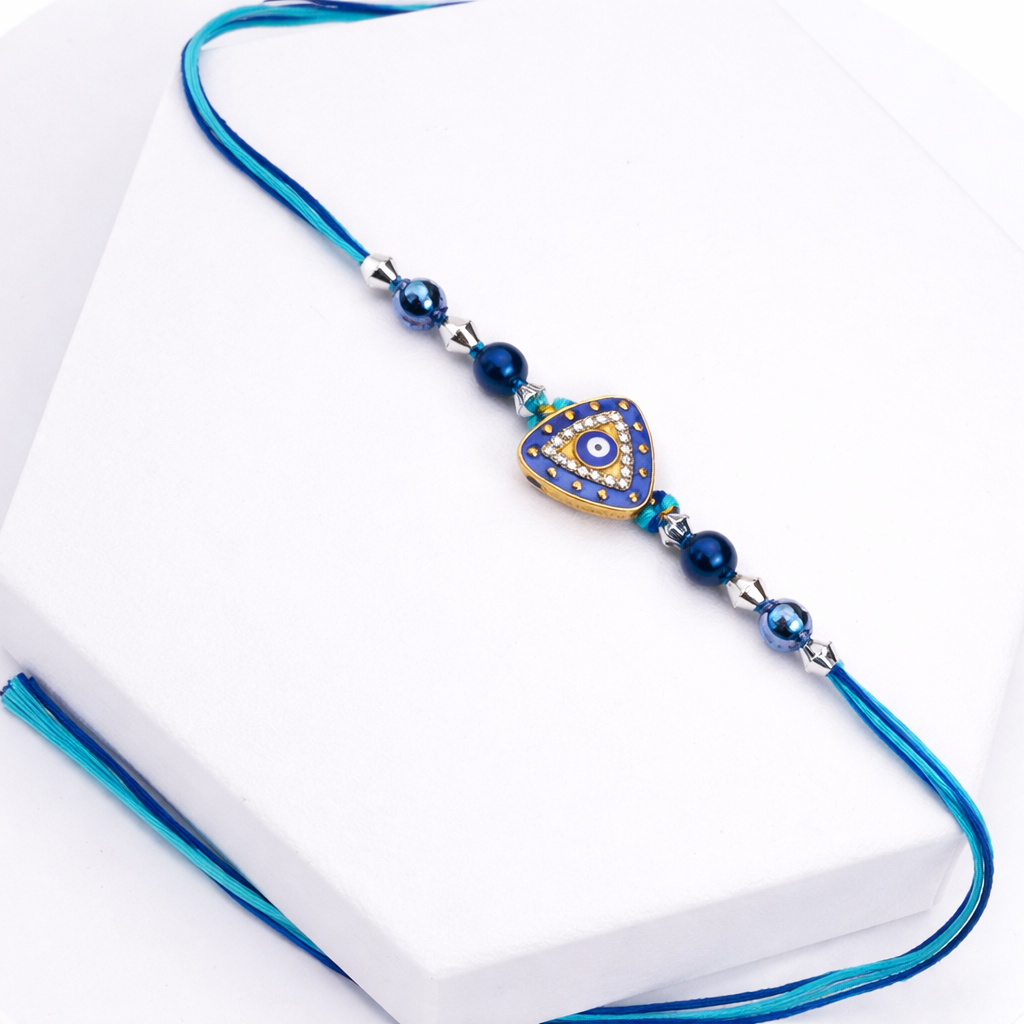 Triangular Dial Evil Eye Designer Rakhi