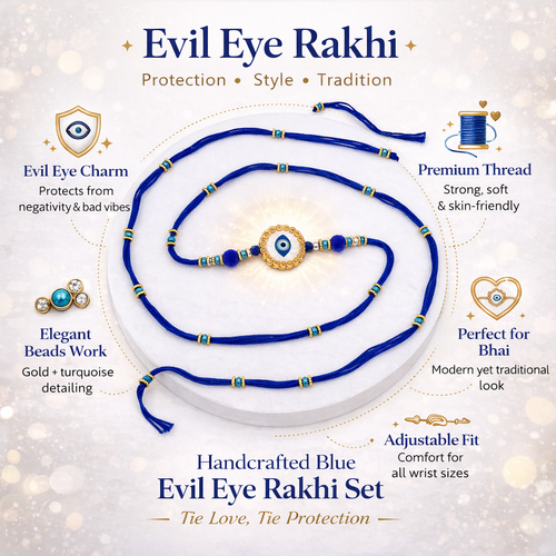 Blue Thread Evil Eye Rakhi