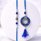 Mirror-Work Evil Eye Bhai-Bhabhi Rakhi Set
