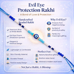 Minimalist Evil Eye Beaded Designer Rakhi