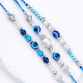 Evil Eye and Bead Designer Rakhi Set of 3