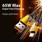 Universal 4-in-1 Braided Fast Charging Cable – 65W High-Speed Power