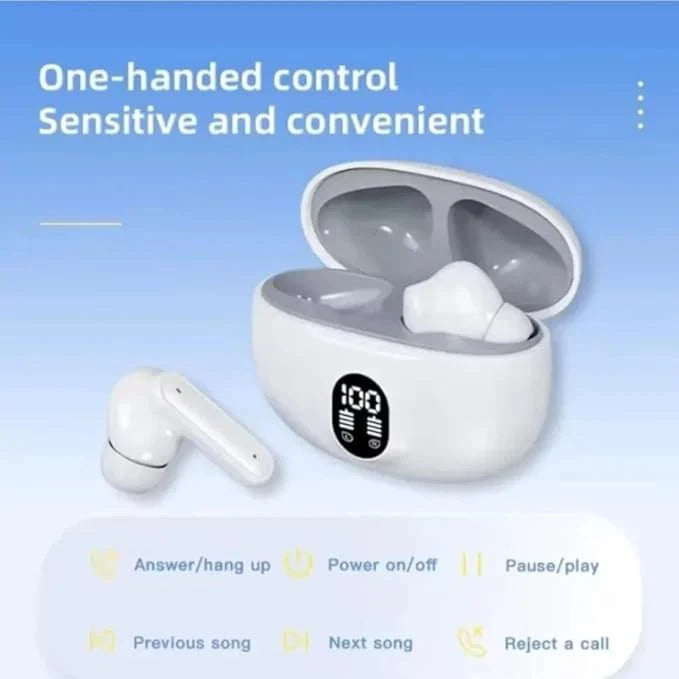 Pro-Series Wireless Earbuds – HD Stereo Sound & Smart LED Battery Display
