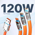 Universal 3-in-1 Fast Charging Cable – 120W High-Speed Liquid Silicone