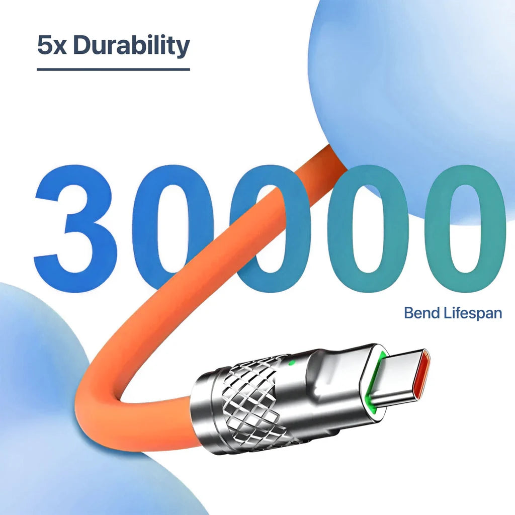 Universal 3-in-1 Fast Charging Cable – 120W High-Speed Liquid Silicone