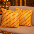 Premium Yellow Printed Cushion Covers Set of 2