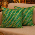 Premium Green Festive Sofa Cushion Covers set of 2