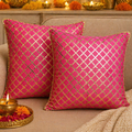 Premium Pink Gold Designer Cushion Covers Set of 2