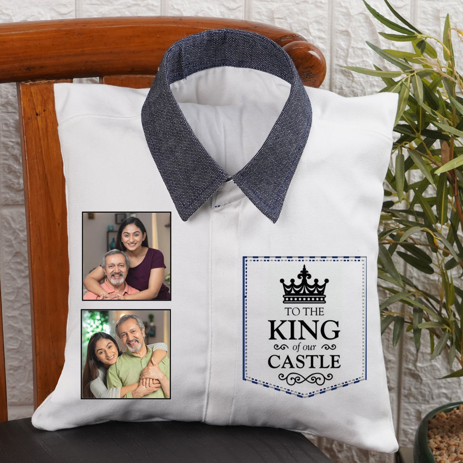 Personalized "King of Our Castle" Shirt Cushion – The Ultimate Father's Day Gift
