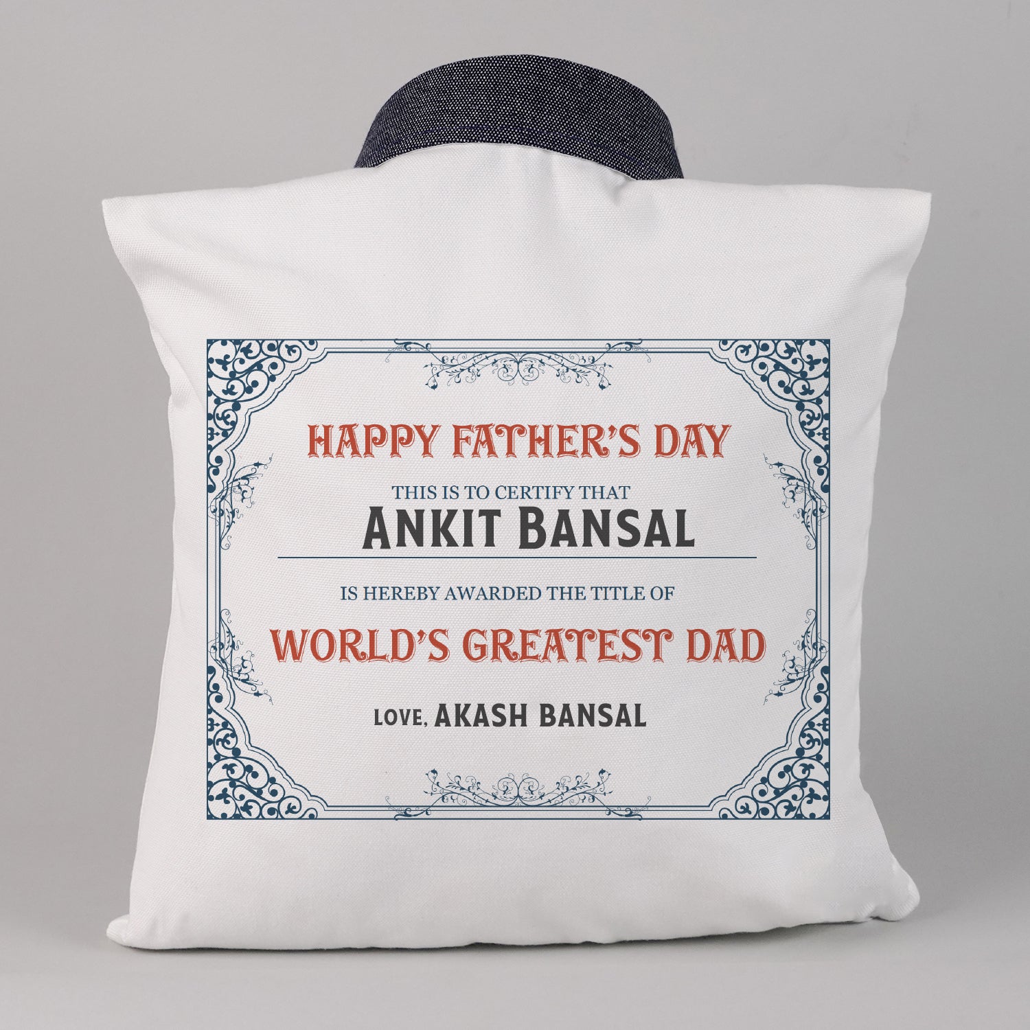 Personalized "King of Our Castle" Shirt Cushion – The Ultimate Father's Day Gift