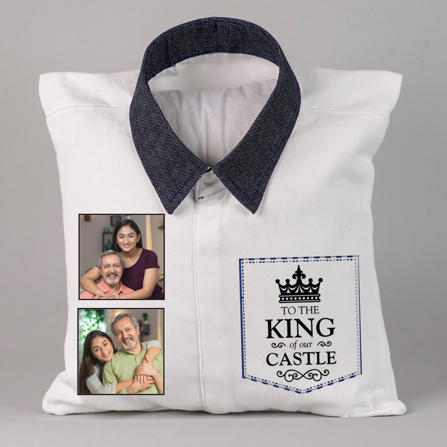 Personalized "King of Our Castle" Shirt Cushion – The Ultimate Father's Day Gift