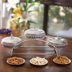 Elegant 3-Tier German Silver Serving Set – Luxury Dry Fruit & Sweet Platter