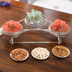 Elegant 3-Tier German Silver Serving Set – Luxury Dry Fruit & Sweet Platter