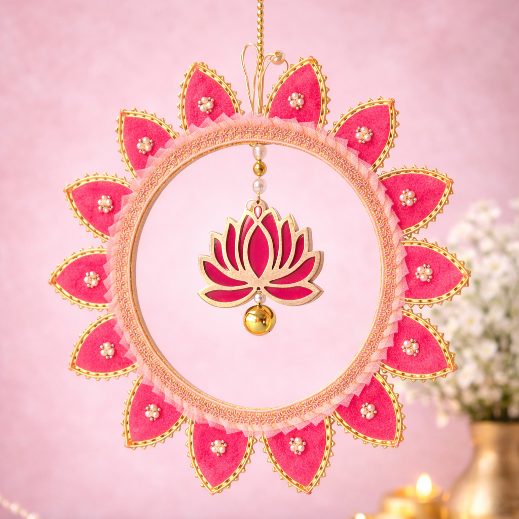 Elegant Lotus Ring Hanging Decor