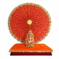 Red Gold Ganesh Chaturthi Backdrop Fan