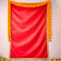 Red Designer Pooja Backdrop | Mandir Decoration Cloth