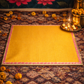 Premium Yellow Pooja Aasan Cloth | Mandir Chowki Mat