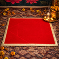 Premium Red Velvet Pooja Aasan | Mandir Chowki Mat