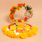 Handcrafted Royal Floral Wedding Haldi Thali – Artisanal Arch Design for Traditional Marriage Rituals