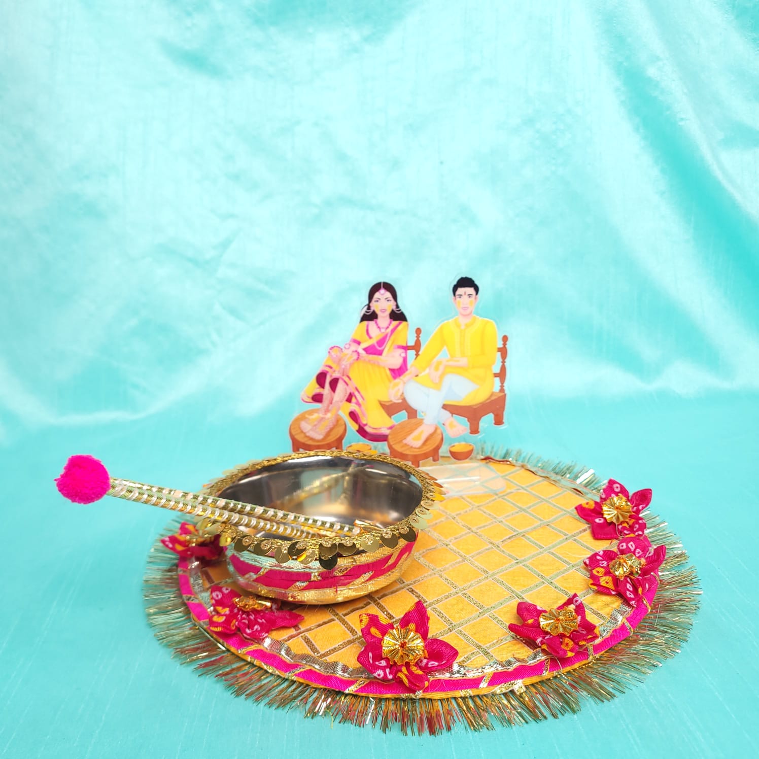 Premium Bride & Groom Haldi Thali Set
